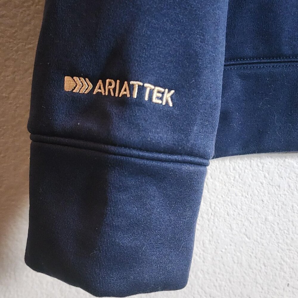 AriatTEK Cold Series Pullover Mens Large Blue Quarter Zip Sweatshirt Fleece - Picture 2 of 11